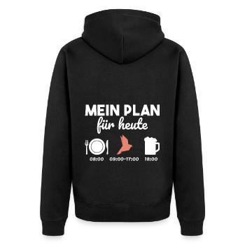 Origami Papier Japan Bier Geschenk - Unisex Premium Bio Zip Hoodie - Schwarz - Hinten - Nico (187cm)