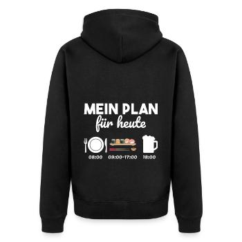 Sushi Japan Essen Bier Geschenkidee - Unisex Premium Bio Zip Hoodie - Schwarz - Hinten - Nico (187cm)