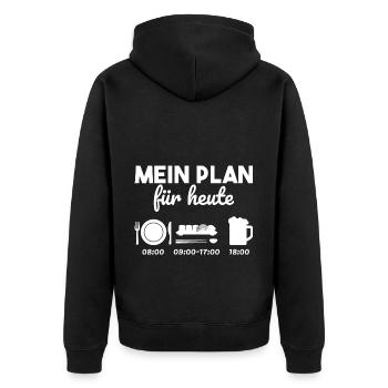 Sushi Japan Essen Geschenk - Unisex Premium Bio Zip Hoodie - Schwarz - Hinten - Nico (187cm)