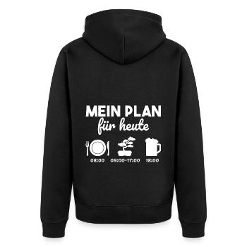 Bonsai Baum Japan Spruch Geschenk - Unisex Premium Bio Zip Hoodie - Schwarz - Hinten - Nico (187cm)