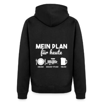 Ponton Bootsfahrt maritim Fluss Geschenk - Unisex Premium Bio Zip Hoodie - Schwarz - Hinten - Nico (187cm)