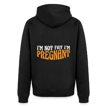 I'm Not Fat I'm Pregnant 8 - Unisex Premium Organic Zip Hoodie - black - Back - Nico (187cm)