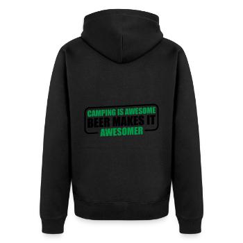 Camping is awesome, beer makes it awesomer 3 - Unisex Premium Organic Zip Hoodie - black - Back - Nico (187cm)