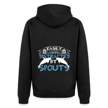Meeressäuger für Orca-Beobachtung und Buckelwal - Unisex Premium Bio Zip Hoodie - Schwarz - Hinten - Nico (187cm)