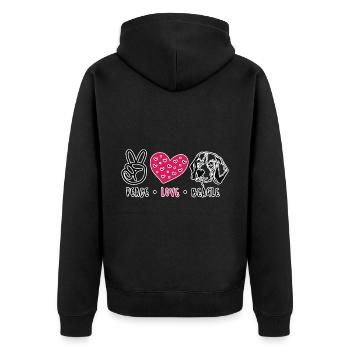 Peace love beagle - Unisex Premium Organic Zip Hoodie - black - Back - Nico (187cm)