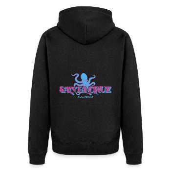Santa Cruz Californie vintage rétro surfing ville - Veste à capuche bio Premium Unisexe - noir - Dos - Nico (187cm)
