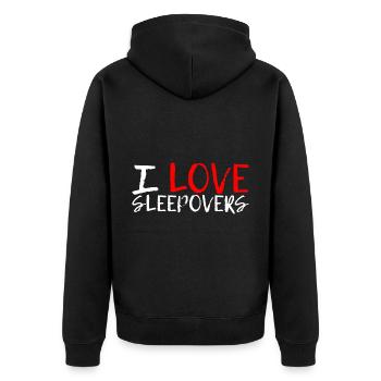 J’adore les soirées pyjama 3 - Veste à capuche bio Premium Unisexe - noir - Dos - Nico (187cm)