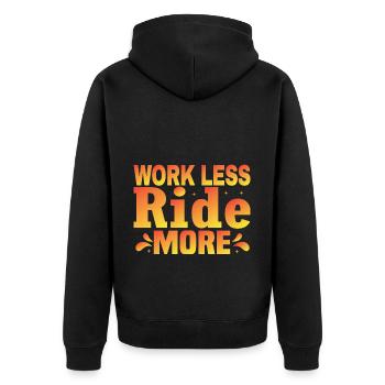 Travailler moins, rouler plus - La liberté de la route - Veste à capuche bio Premium Unisexe - noir - Dos - Nico (187cm)