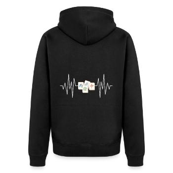 Cadeau pour les fans de Mahjong - Veste à capuche bio Premium Unisexe - noir - Dos - Nico (187cm)