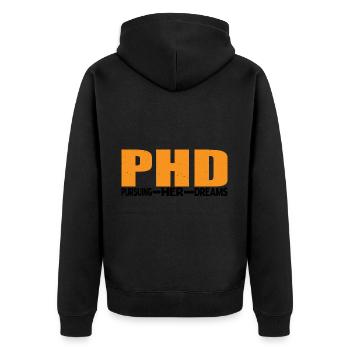 Ph.D. À la poursuite de ses rêves 9 - Veste à capuche bio Premium Unisexe - noir - Dos - Nico (187cm)