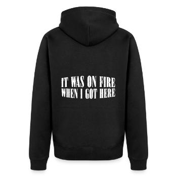 Il était en feu quand je suis arrivé ici 20 - Veste à capuche bio Premium Unisexe - noir - Dos - Nico (187cm)