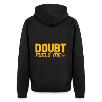 Doubt Fuels Me 2 - Unisex Premium Organic Zip Hoodie - black - Back - Nico (187cm)