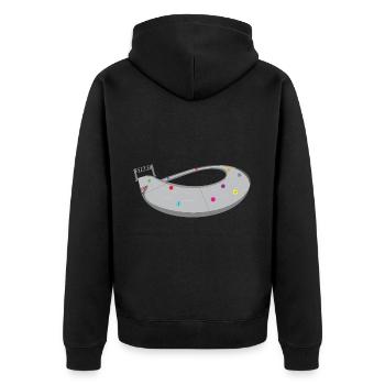 MARBLE RUN - Unisex Premium Organic Zip Hoodie - black - Back - Nico (187cm)