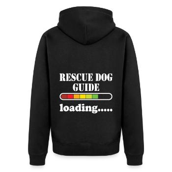 Rettungshund - Unisex Premium Bio Zip Hoodie - Schwarz - Hinten - Nico (187cm)