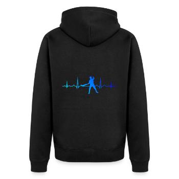 Pelota vasca Pelota Basque Pelota Jai Alai - Unisex Premium Bio Zip Hoodie - Schwarz - Hinten - Nico (187cm)