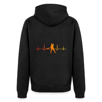 Jai Alai Basque Pelota Herren Damen Pelota - Unisex Premium Bio Zip Hoodie - Schwarz - Hinten - Nico (187cm)