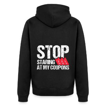 Coupon Shopper Discount Couponer Vente à prix réduit - Veste à capuche bio Premium Unisexe - noir - Dos - Nico (187cm)