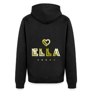 Ella Herz - Unisex Premium Bio Zip Hoodie - Schwarz - Hinten - Nico (187cm)