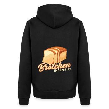 Bäcker Backen Konditor - Unisex Premium Bio Zip Hoodie - Schwarz - Hinten - Nico (187cm)