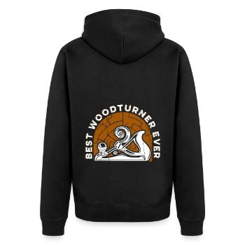 Drechseln Tischler Drechslerei Schreiner Drechsler - Unisex Premium Bio Zip Hoodie - Schwarz - Hinten - Nico (187cm)