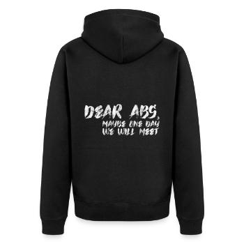 Dear Abs, Maybe One Day We Will Meet 2 - Unisex Premium Bio Zip Hoodie - Schwarz - Hinten - Nico (187cm)