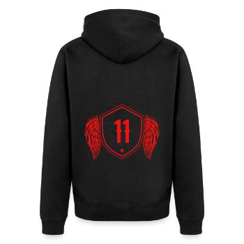 11 Nombre d’armoiries - Veste à capuche bio Premium Unisexe - noir - Dos - Nico (187cm)