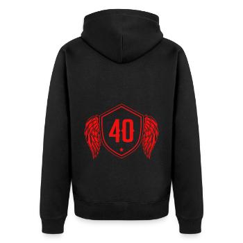 40 Nombre d’armoiries - Veste à capuche bio Premium Unisexe - noir - Dos - Nico (187cm)