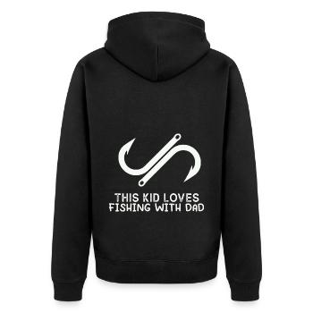 This kid loves fishing with Dad Fishing Partn - Unisex Premium Organic Zip Hoodie - black - Back - Nico (187cm)