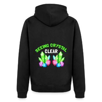 Recherche sur les roches et conception de roches à quartz - Veste à capuche bio Premium Unisexe - noir - Dos - Nico (187cm)