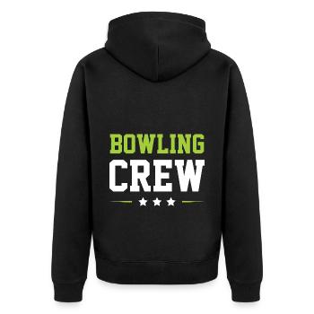 Bowling Crew - Unisex Premium Organic Zip Hoodie - black - Back - Nico (187cm)