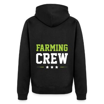Farming Crew - Unisex Premium Bio Zip Hoodie - Schwarz - Hinten - Nico (187cm)