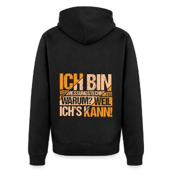 Vermessungstechniker Vermessung - Unisex Premium Bio Zip Hoodie - Schwarz - Hinten - Nico (187cm)