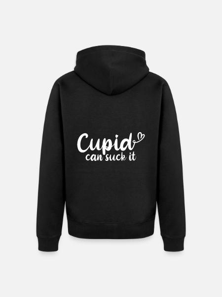 Cupid Can Suck It - Unisex Premium Organic Zip Hoodie - black