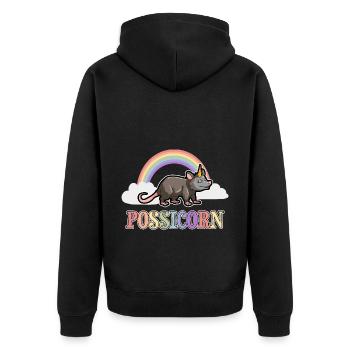 Opossum saying for animal lovers and possum - Unisex Premium Organic Zip Hoodie - black - Back - Nico (187cm)