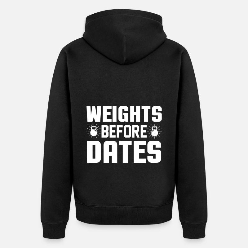 Poids avant les dates - Veste à capuche bio Premium Unisexe - noir