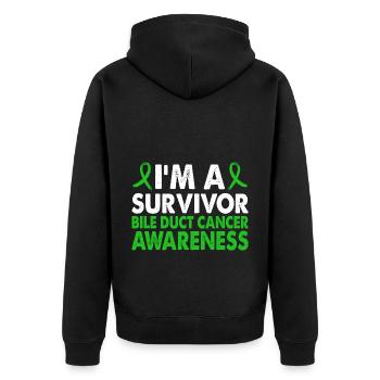 Mois de sensibilisation aux survivants du cancer des canaux biliaires - Veste à capuche bio Premium Unisexe - noir - Dos - Nico (187cm)