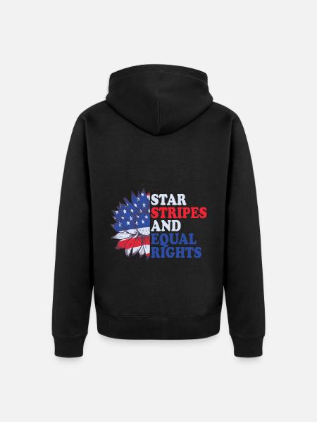 Star stripes and equality - Unisex Premium Organic Zip Hoodie - black