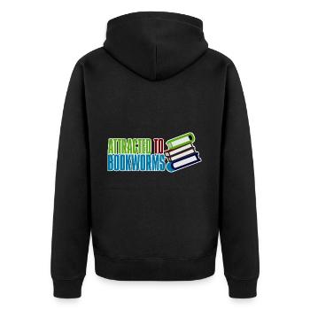 Attracted To Bookworms 2 - Unisex Premium Organic Zip Hoodie - black - Back - Nico (187cm)