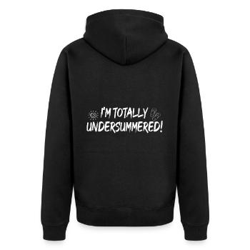 Je suis totalement sous-estivé - Veste à capuche bio Premium Unisexe - noir - Dos - Nico (187cm)