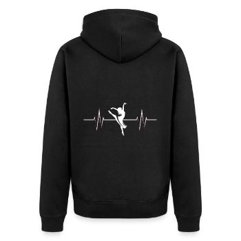 Zouk Dance Gift - Unisex Premium Organic Zip Hoodie - black - Back - Nico (187cm)