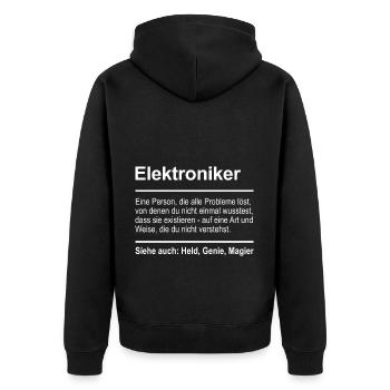 Électronique - Veste à capuche bio Premium Unisexe - noir - Dos - Nico (187cm)