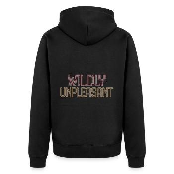 Wildly Unpleasant 5 - Unisex Premium Bio Zip Hoodie - Schwarz - Hinten - Nico (187cm)