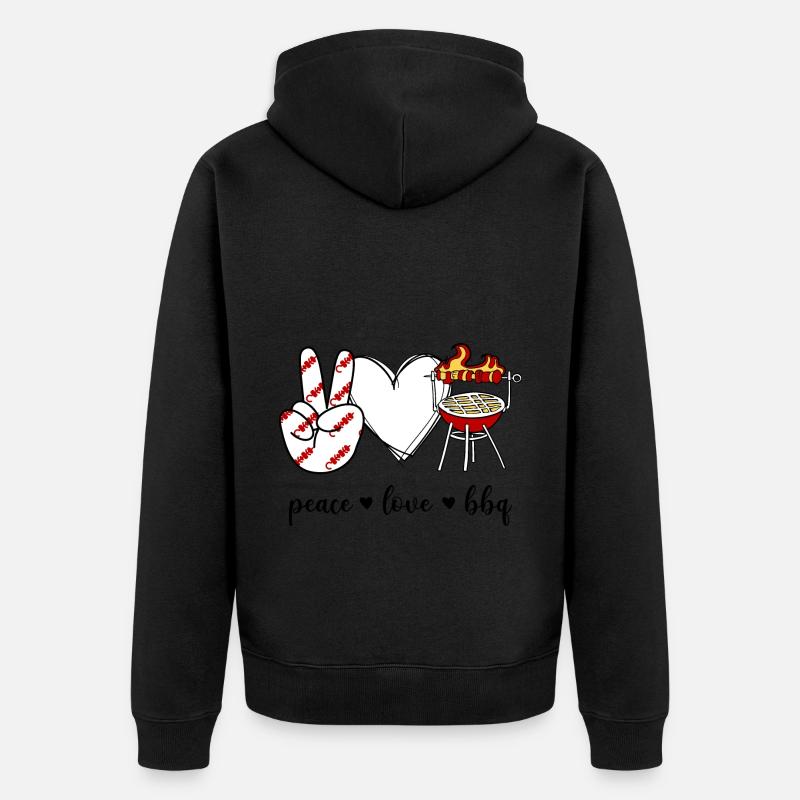 Barbecue Peace Love - Veste à capuche bio Premium Unisexe - noir
