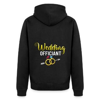 Trauungsleiter Eheoffizier Priester Pfarrer Ehe - Unisex Premium Bio Zip Hoodie - Schwarz - Hinten - Nico (187cm)