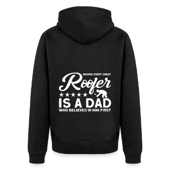Papa Père Couvreur Père Famille - Veste à capuche bio Premium Unisexe - noir - Dos - Nico (187cm)