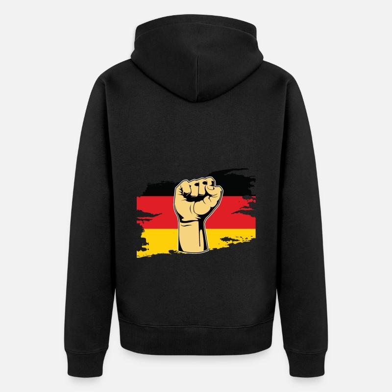 Faust Deutscher Deutschland - Unisex Premium Bio Zip Hoodie - Schwarz