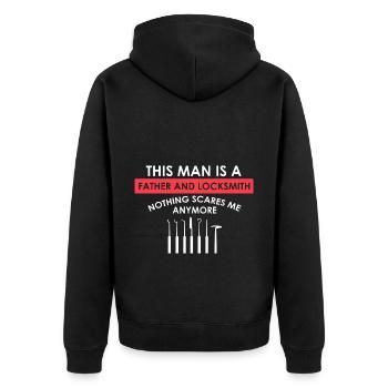 Lockpicking Expert Déverrouillage Service Lock Papa - Veste à capuche bio Premium Unisexe - noir - Dos - Nico (187cm)