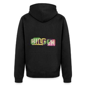 Hilden Germany City Font Punk Retro - Unisex Premium Organic Zip Hoodie - black - Back - Nico (187cm)