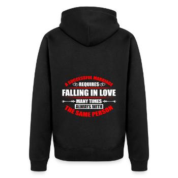 Valentins Tag Beziehung Liebes Spruch - Unisex Premium Bio Zip Hoodie - Schwarz - Hinten - Nico (187cm)