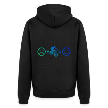 bmx fahrrad bmx jungen Damen Herren Bike bmx - Unisex Premium Bio Zip Hoodie - Schwarz - Hinten - Nico (187cm)